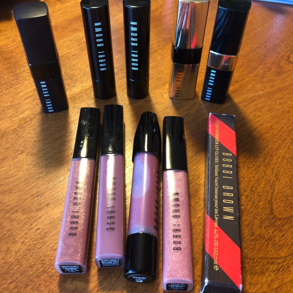 Bobbi Brown Lot 10 Lip Color Gloss/Luxe/Rich/Sheer